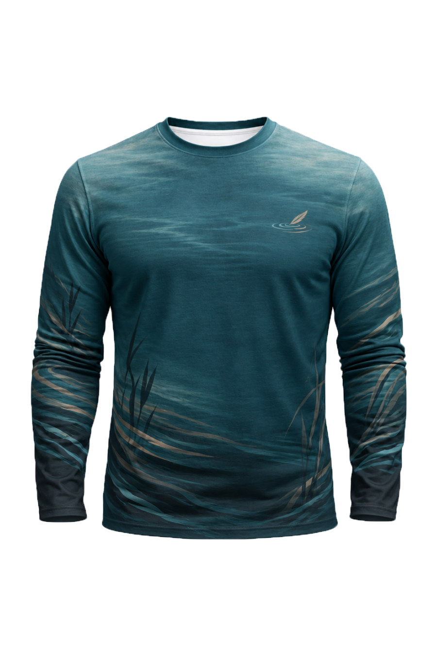 Performance Hunting Long Sleeve - Emerald Wake Teal Duck Rise - ULS717K image 6