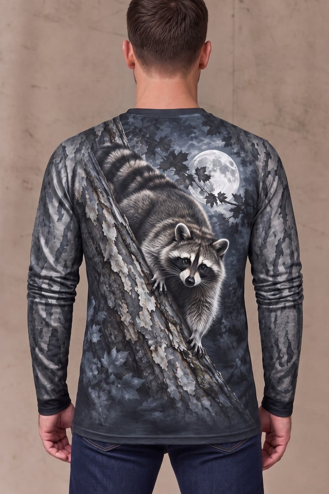 Performance Hunting Long Sleeve - Moonlit Sycamore Raccoon Prowl - ULS719K image 2