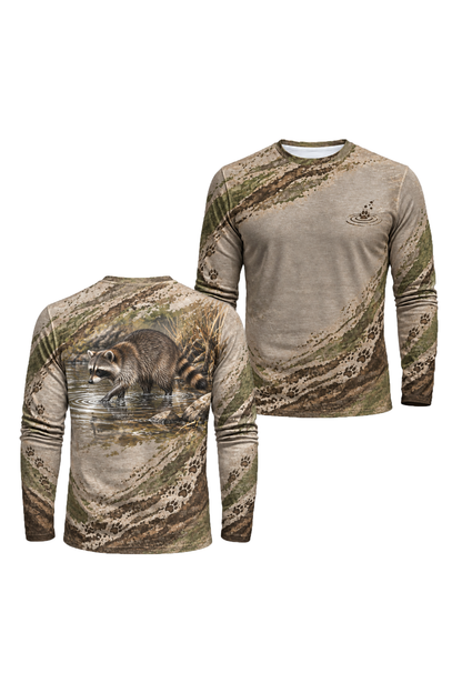 Performance Hunting Long Sleeve - Creekbank Raccoon Tracks - ULS720K image 1