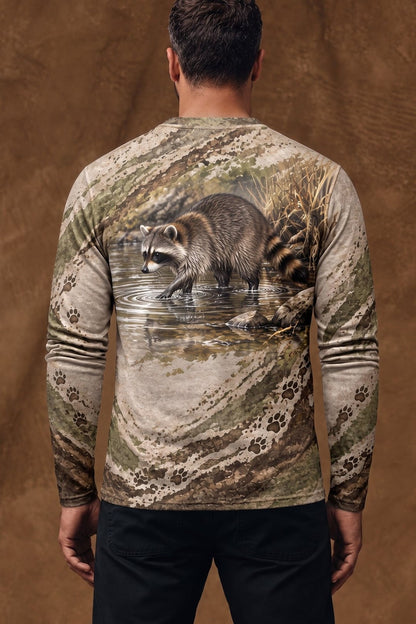 Performance Hunting Long Sleeve - Creekbank Raccoon Tracks - ULS720K image 2
