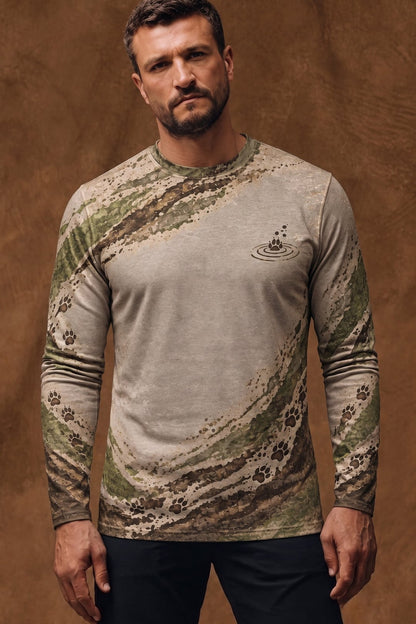 Performance Hunting Long Sleeve - Creekbank Raccoon Tracks - ULS720K image 3