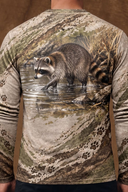 Performance Hunting Long Sleeve - Creekbank Raccoon Tracks - ULS720K image 4