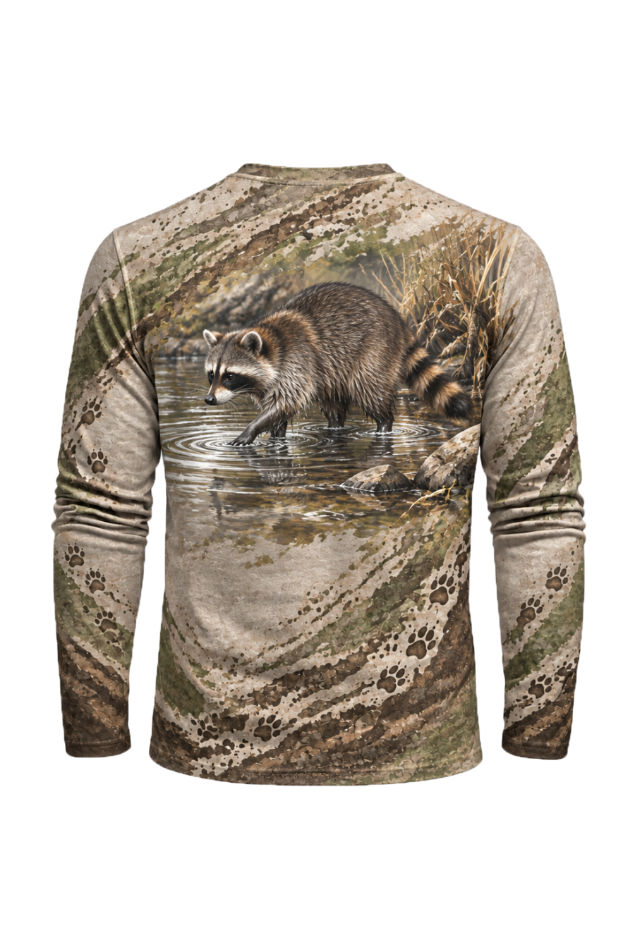 Performance Hunting Long Sleeve - Creekbank Raccoon Tracks - ULS720K image 5