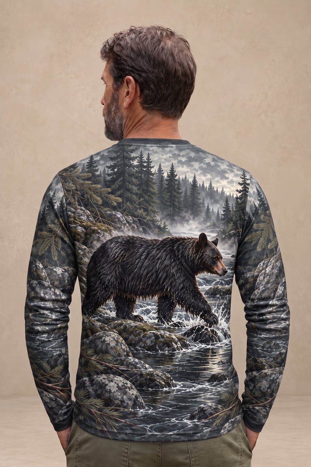 Performance Hunting Long Sleeve - Northwoods Creek Black Bear Crossing - ULS734K image 2