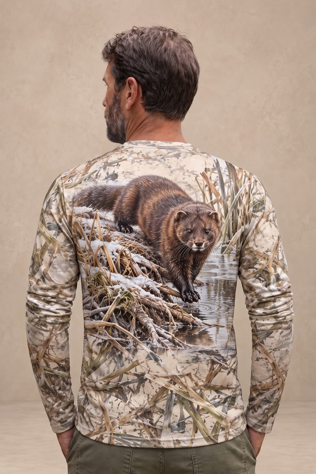 Performance Hunting Long Sleeve - Frosted Marsh Mink Prowl - ULS736K image 2