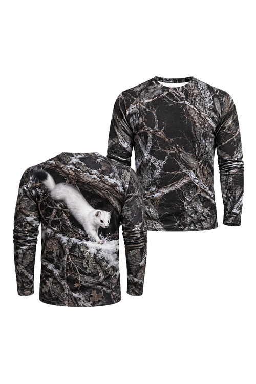 Performance Hunting Long Sleeve - Snowy Timber Ermine Leap - ULS755K image 1