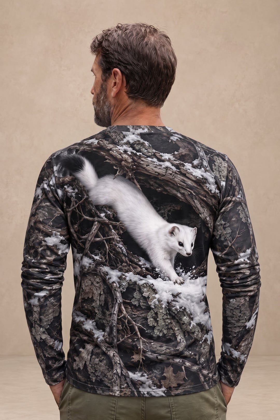 Performance Hunting Long Sleeve - Snowy Timber Ermine Leap - ULS755K image 2