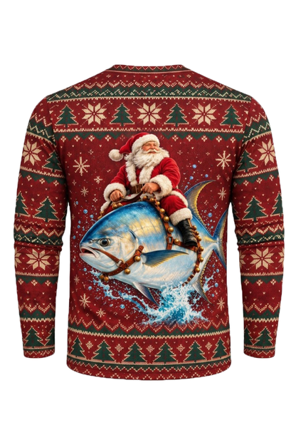 Performance Fishing Long Sleeve - Festive Permit Santa Ride - ULS762K image 5
