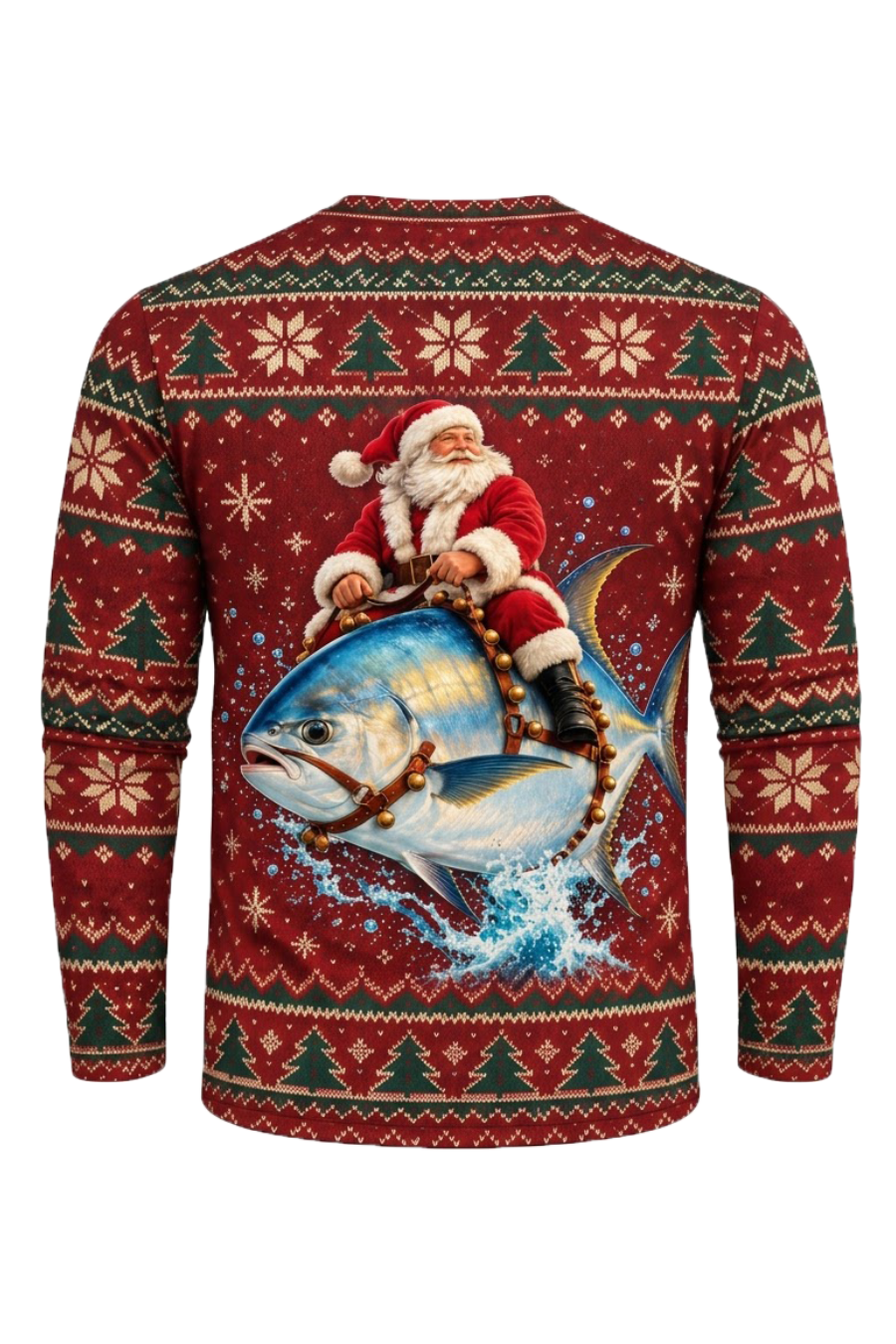 Performance Fishing Long Sleeve - Festive Snook Santa Ride - ULS763K image 5