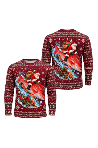 Performance Fishing Long Sleeve - Christmas Red Snapper Ride - ULS766K image 1
