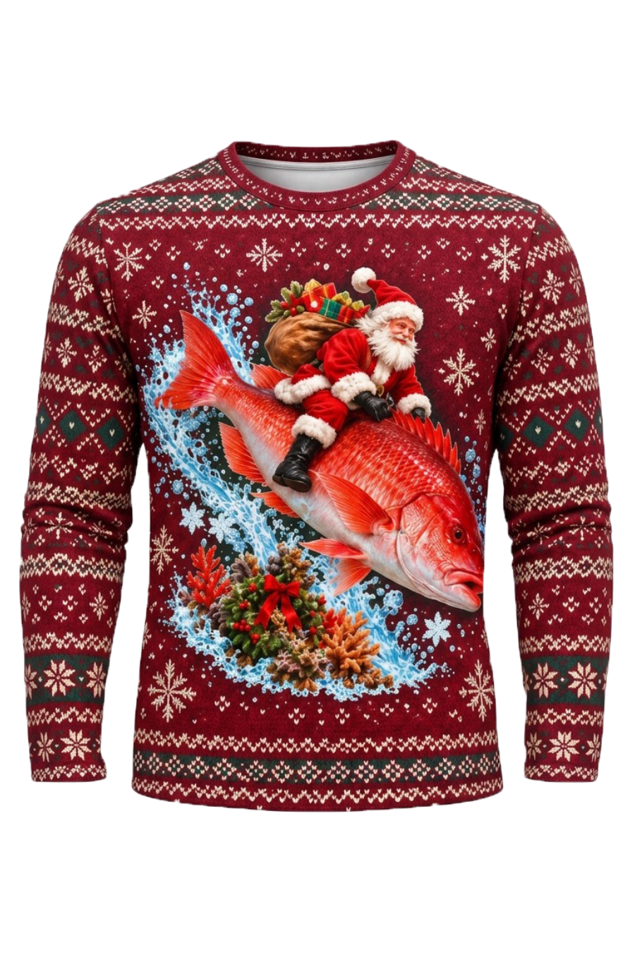 Performance Fishing Long Sleeve - Christmas Red Snapper Ride - ULS766K image 5