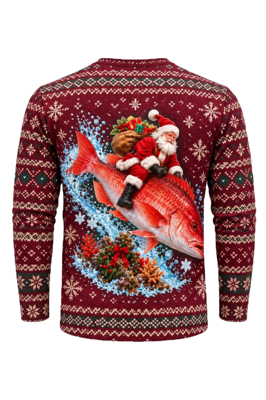 Performance Fishing Long Sleeve - Christmas Red Snapper Ride - ULS766K image 6