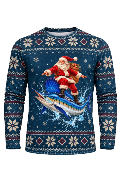 Performance Fishing Long Sleeve - Yuletide Sailfish Santa Surf - ULS767K image 5