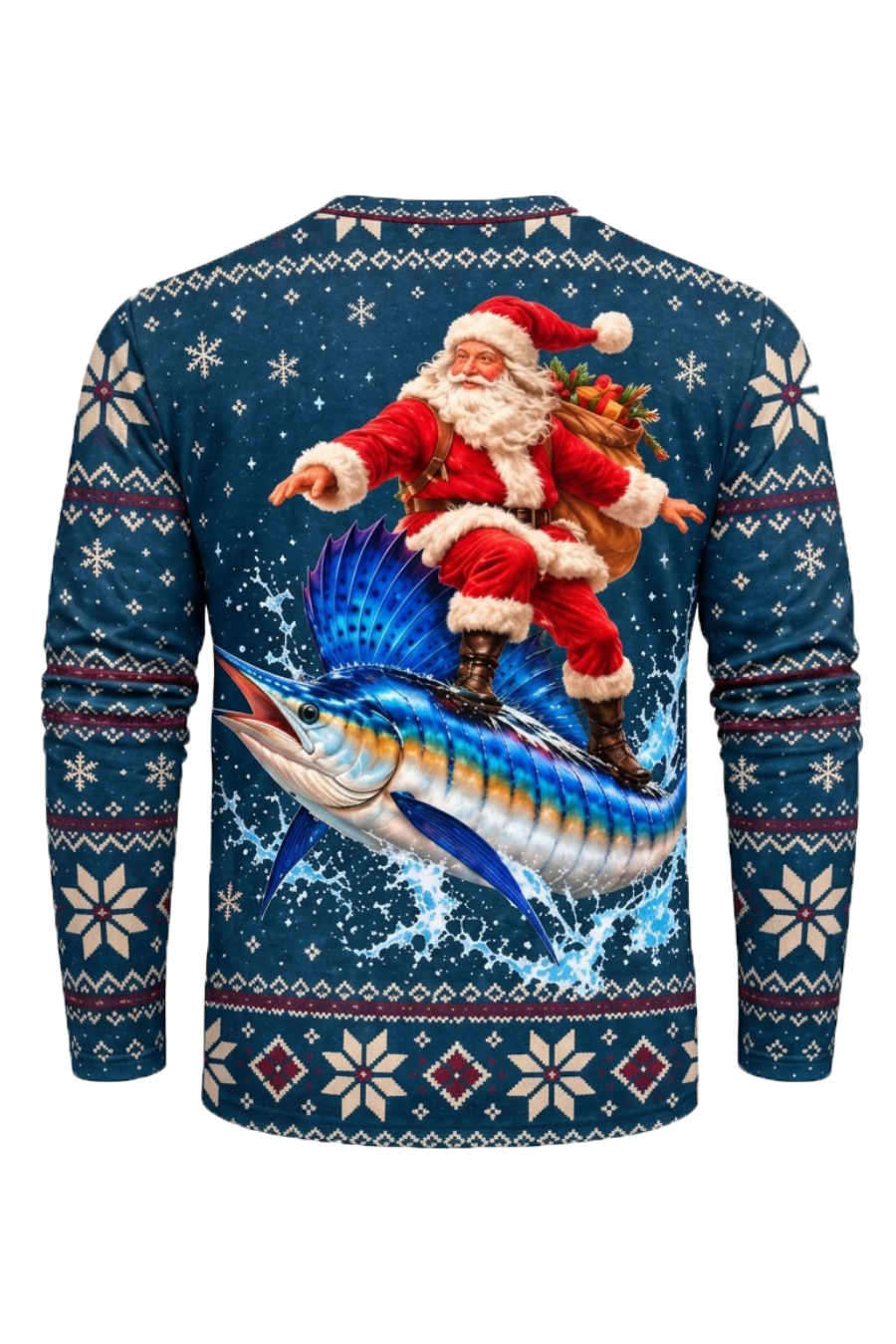 Performance Fishing Long Sleeve - Yuletide Sailfish Santa Surf - ULS767K image 6