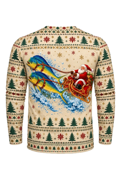 Performance Fishing Long Sleeve - Christmas Mahi Mahi Sleigh - ULS768K image 6