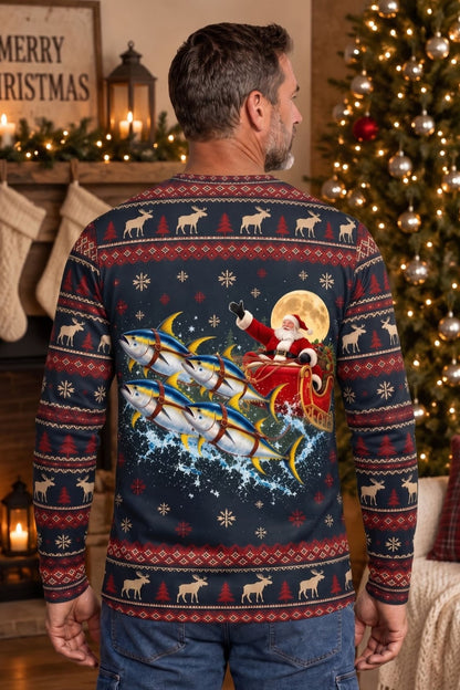 Performance Fishing Long Sleeve - Christmas Yellowfin Tuna Sleigh - ULS769K image 2