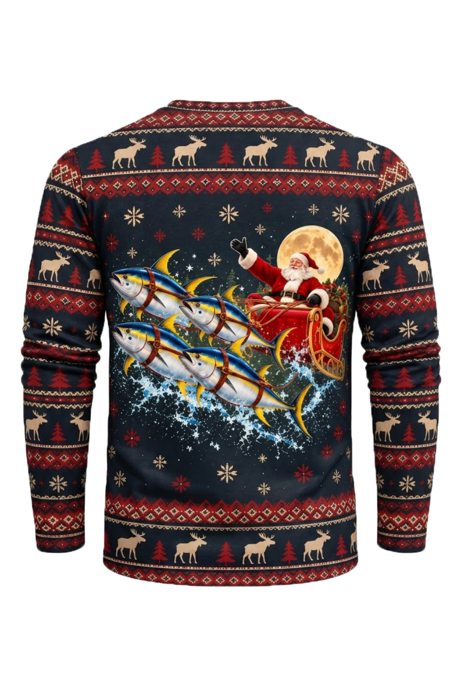 Performance Fishing Long Sleeve - Christmas Yellowfin Tuna Sleigh - ULS769K image 5