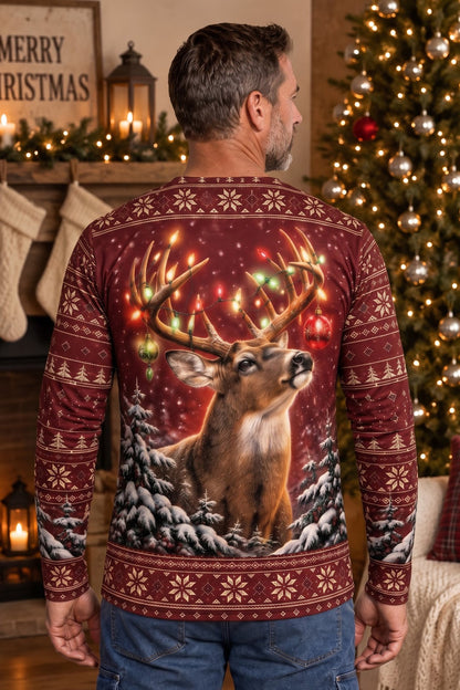 Performance Hunting Long Sleeve - Christmas Whitetail Lights - ULS772K image 3