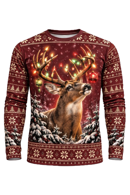 Performance Hunting Long Sleeve - Christmas Whitetail Lights - ULS772K image 5