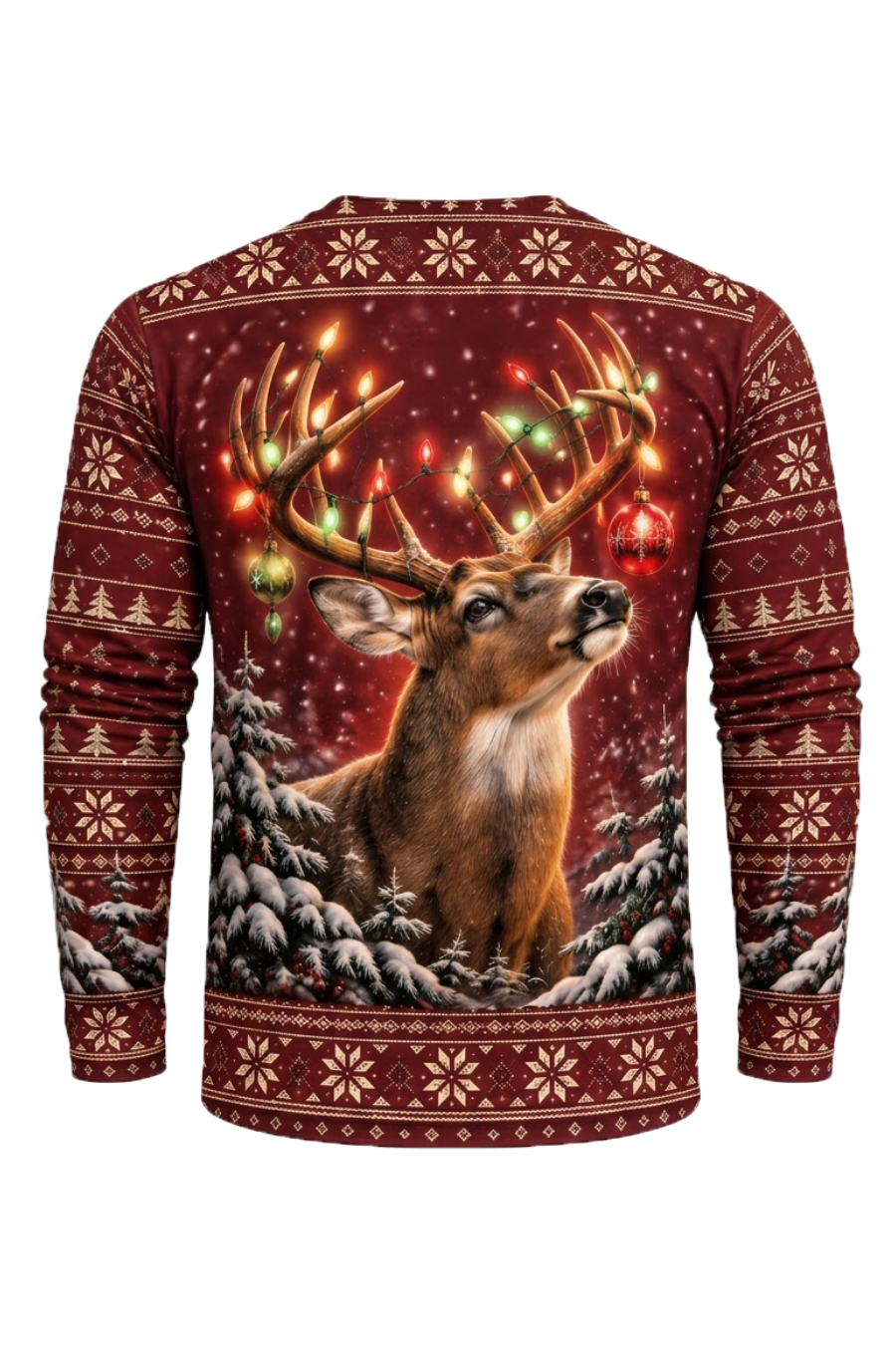 Performance Hunting Long Sleeve - Christmas Whitetail Lights - ULS772K image 6