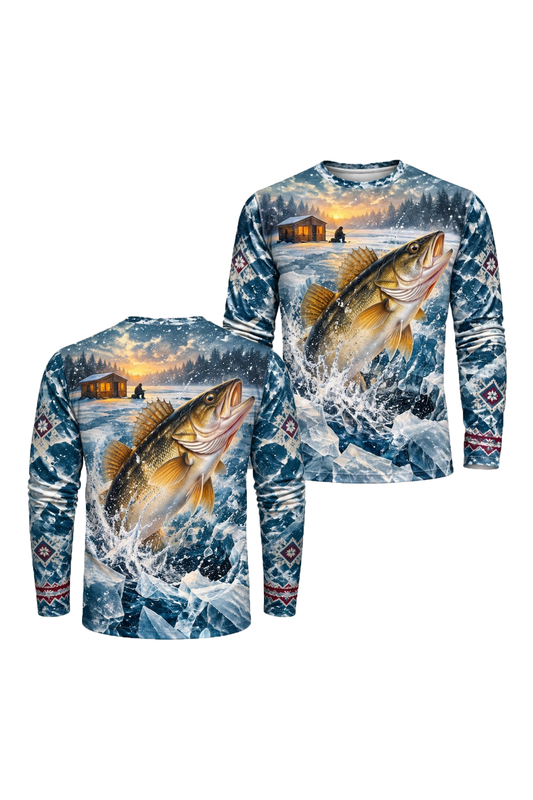 Performance Fishing Long Sleeve - Ice Bound Walleye Strike - ULS773K image 1