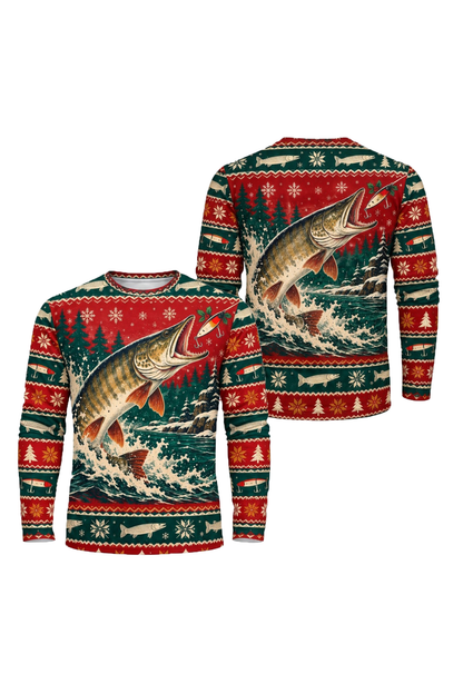 Performance Hunting Long Sleeve - Christmas Muskie Strike - ULS774K image 1