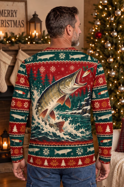 Performance Hunting Long Sleeve - Christmas Muskie Strike - ULS774K image 3