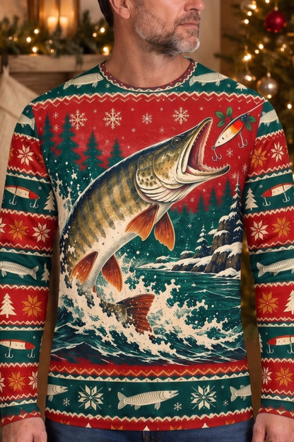 Performance Hunting Long Sleeve - Christmas Muskie Strike - ULS774K image 4