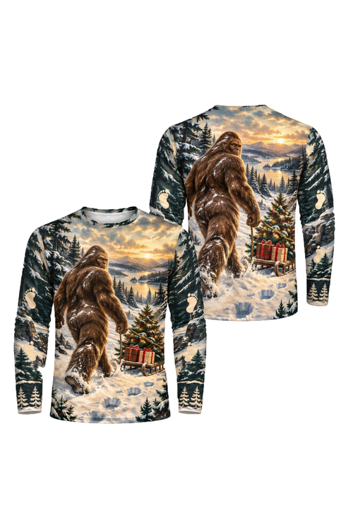 Performance Hunting Long Sleeve - Christmas Bigfoot Sleigh - ULS775K image 1