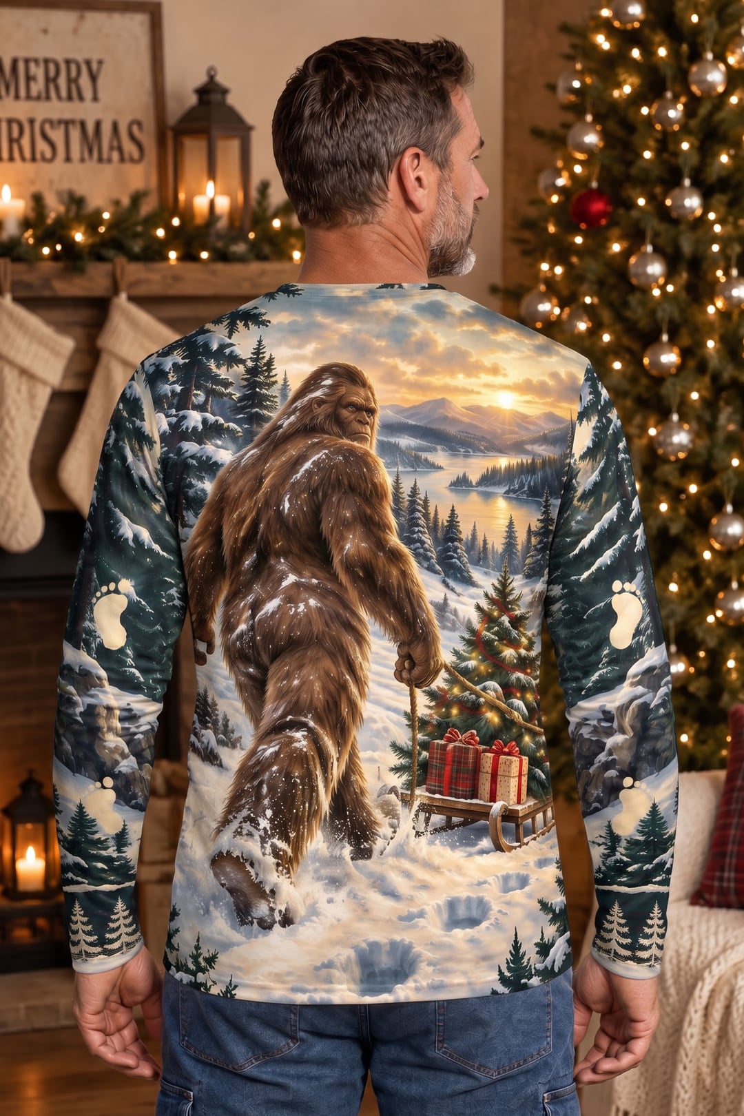 Performance Hunting Long Sleeve - Christmas Bigfoot Sleigh - ULS775K image 3