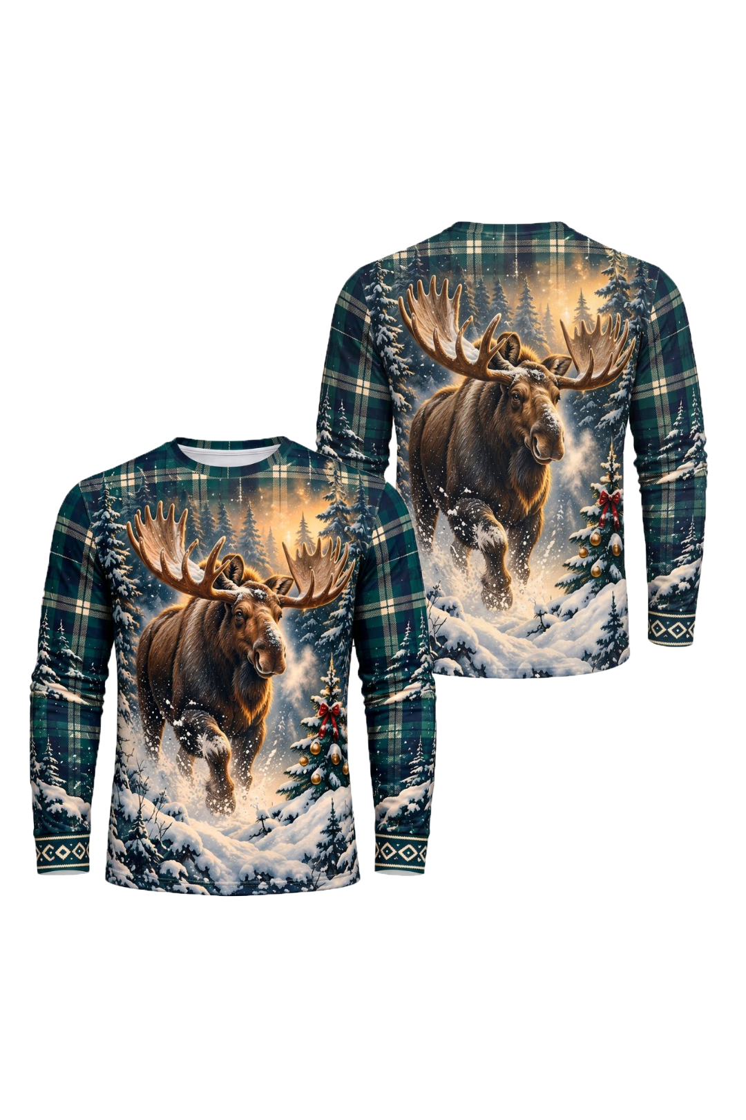 Performance Hunting Long Sleeve - Christmas Moose Stride - ULS776K image 1