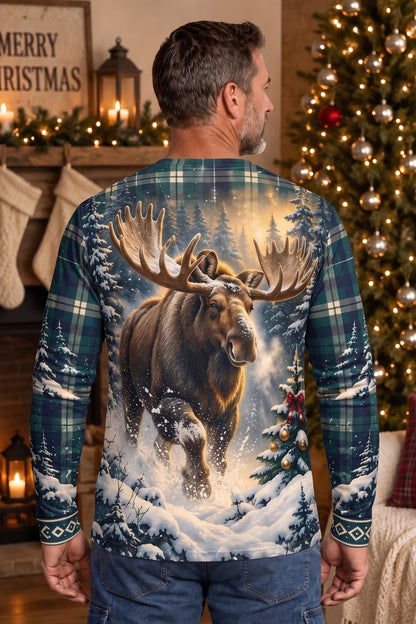 Performance Hunting Long Sleeve - Christmas Moose Stride - ULS776K image 3