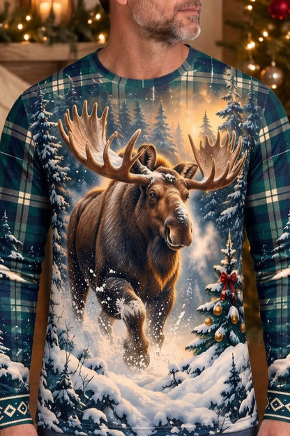 Performance Hunting Long Sleeve - Christmas Moose Stride - ULS776K image 4