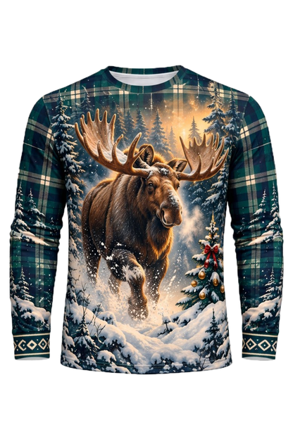 Performance Hunting Long Sleeve - Christmas Moose Stride - ULS776K image 5