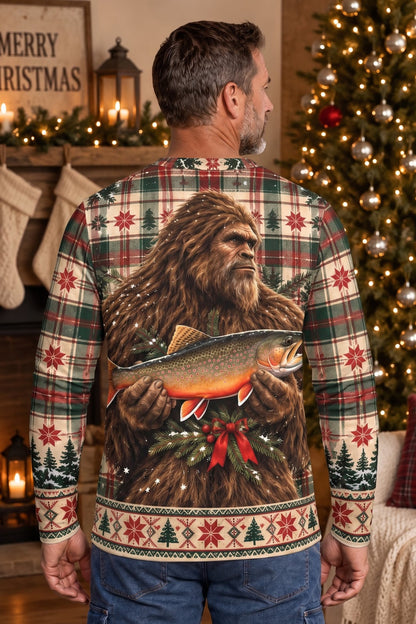 Performance Fishing Long Sleeve - Christmas Bigfoot Trout Catch - ULS777K image 3