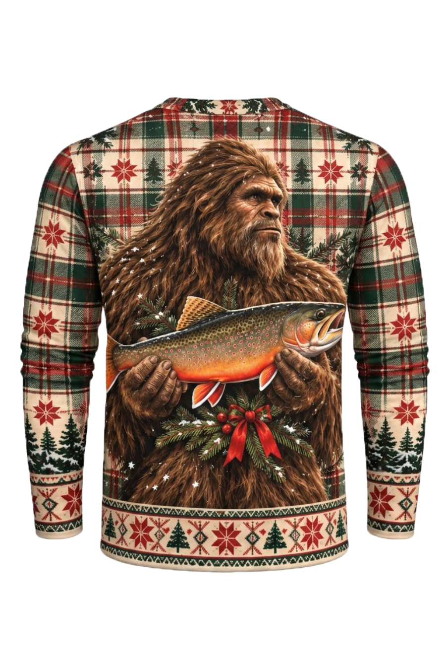 Performance Fishing Long Sleeve - Christmas Bigfoot Trout Catch - ULS777K image 6