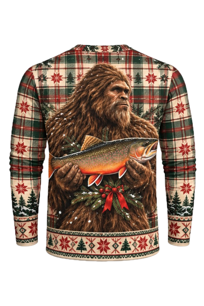 Performance Fishing Long Sleeve - Christmas Bigfoot Trout Catch - ULS777K image 6