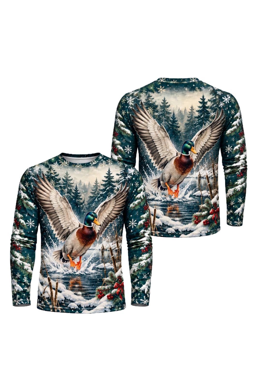 Performance Hunting Long Sleeve - Christmas Mallard Splash - ULS779K image 1