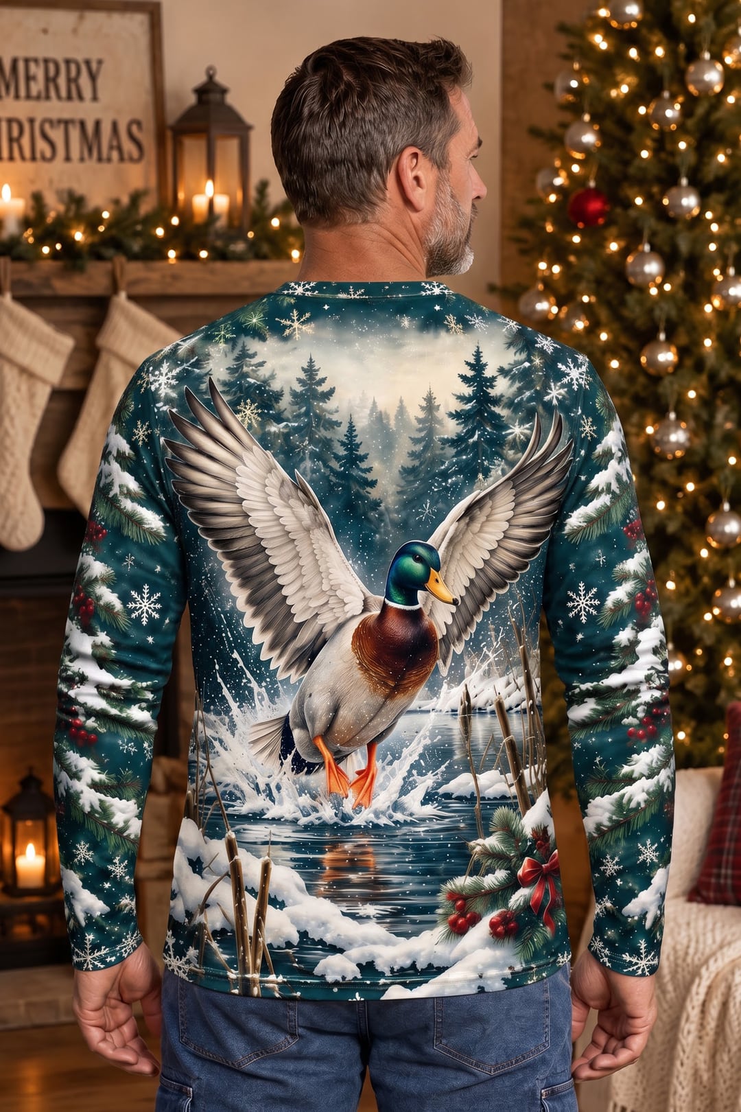 Performance Hunting Long Sleeve - Christmas Mallard Splash - ULS779K image 3
