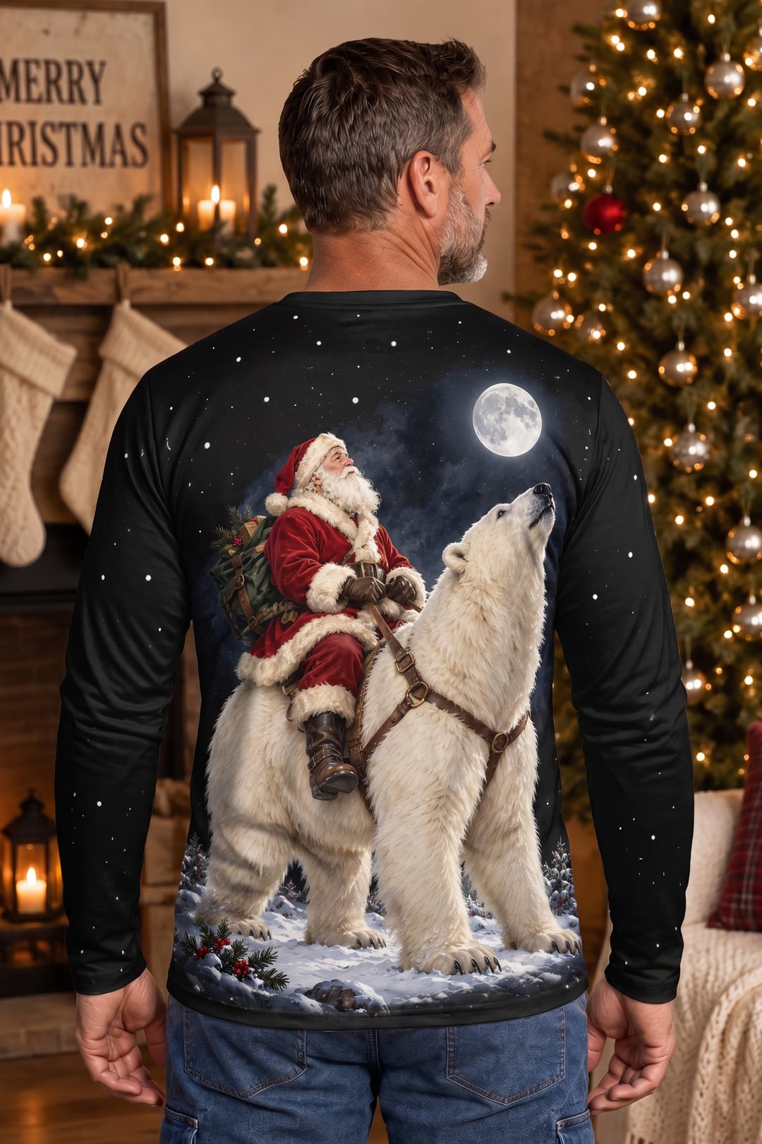 Performance Hunting Long Sleeve - Yuletide Polar Bear Ride - ULS780K image 3