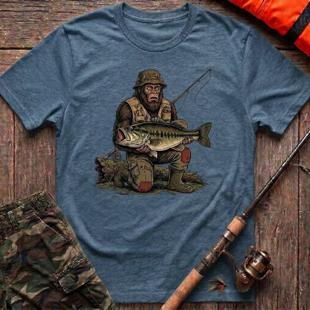 Forest Legend Bass Catch T-Shirt - Indigo Blue