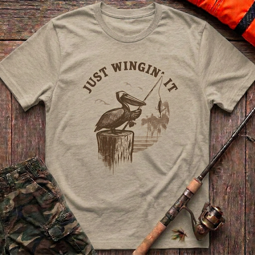 Coastal Solitude Pelican T-Shirt - Sand