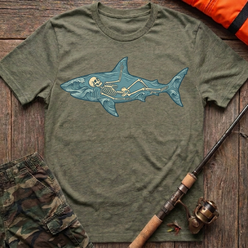 Eternal Ocean Spirit Shark T-Shirt - Military Green