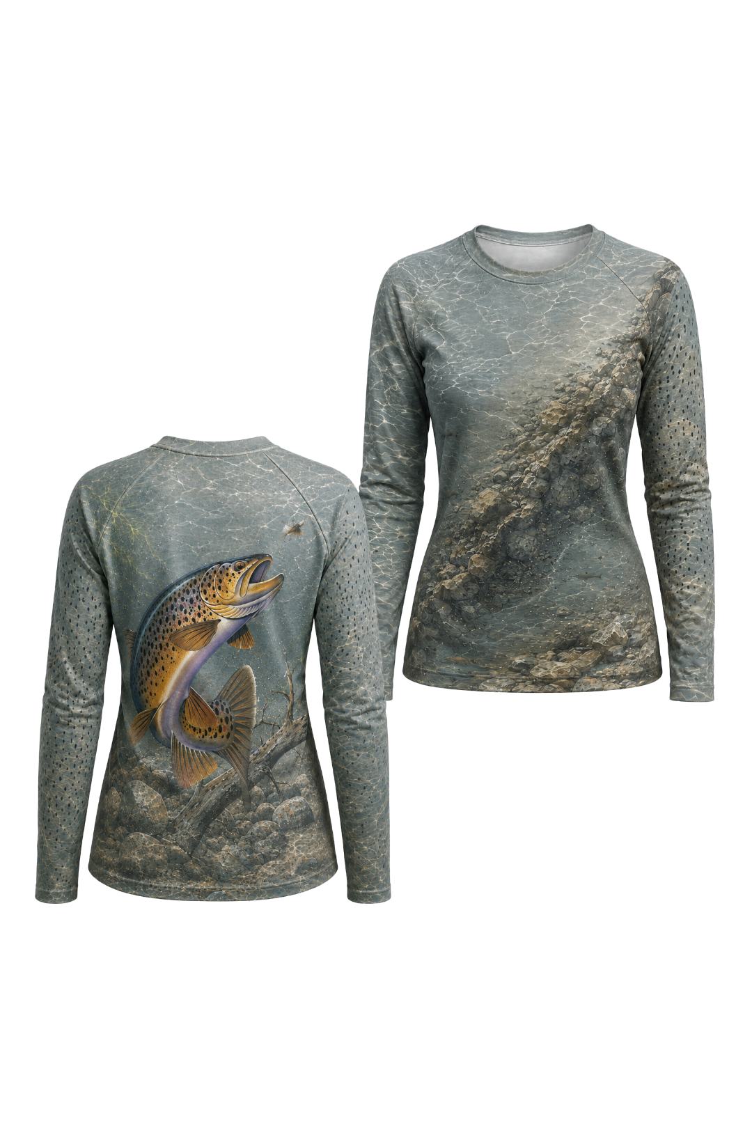 Women’s Fishing Long Sleeve - Ozark Current Crown Brown - AOW08 image 1