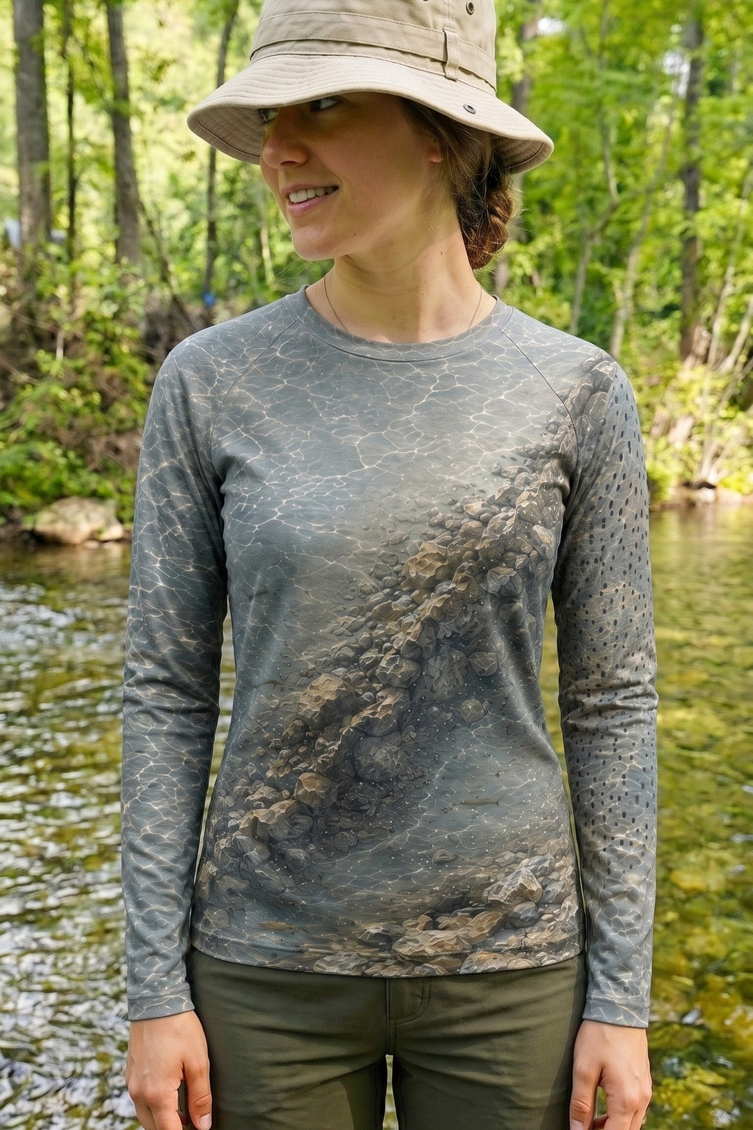 Women’s Fishing Long Sleeve - Ozark Current Crown Brown - AOW08 image 3