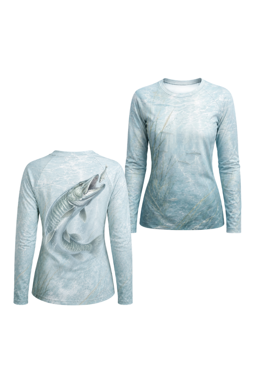 Women’s Fishing Long Sleeve - xxx - AOW13 two shirts front artwork