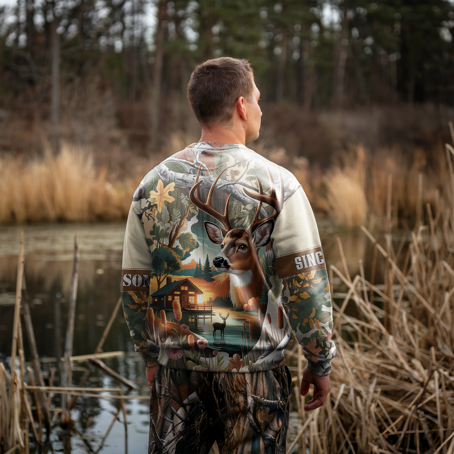 Lakeside Buck Retreat Personalized Unisex Sweatshirt