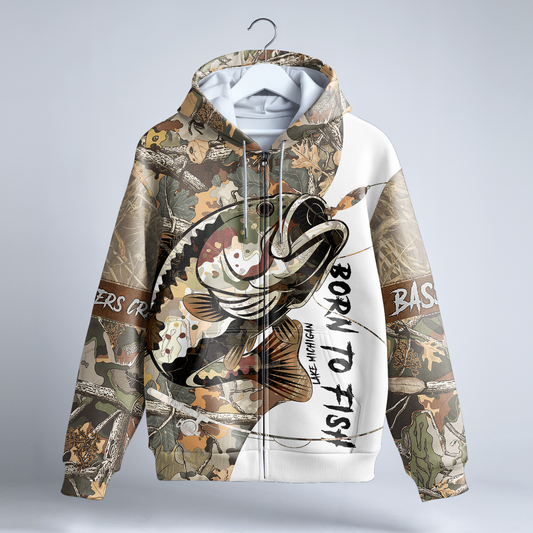 Bass Camo Warrior Personalized Zip Hoodie