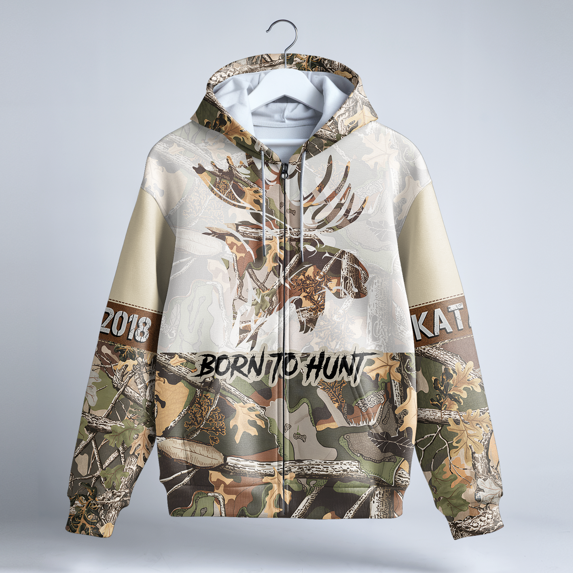 Bull Moose Camo Personalized Zip Hoodie – The Deerly