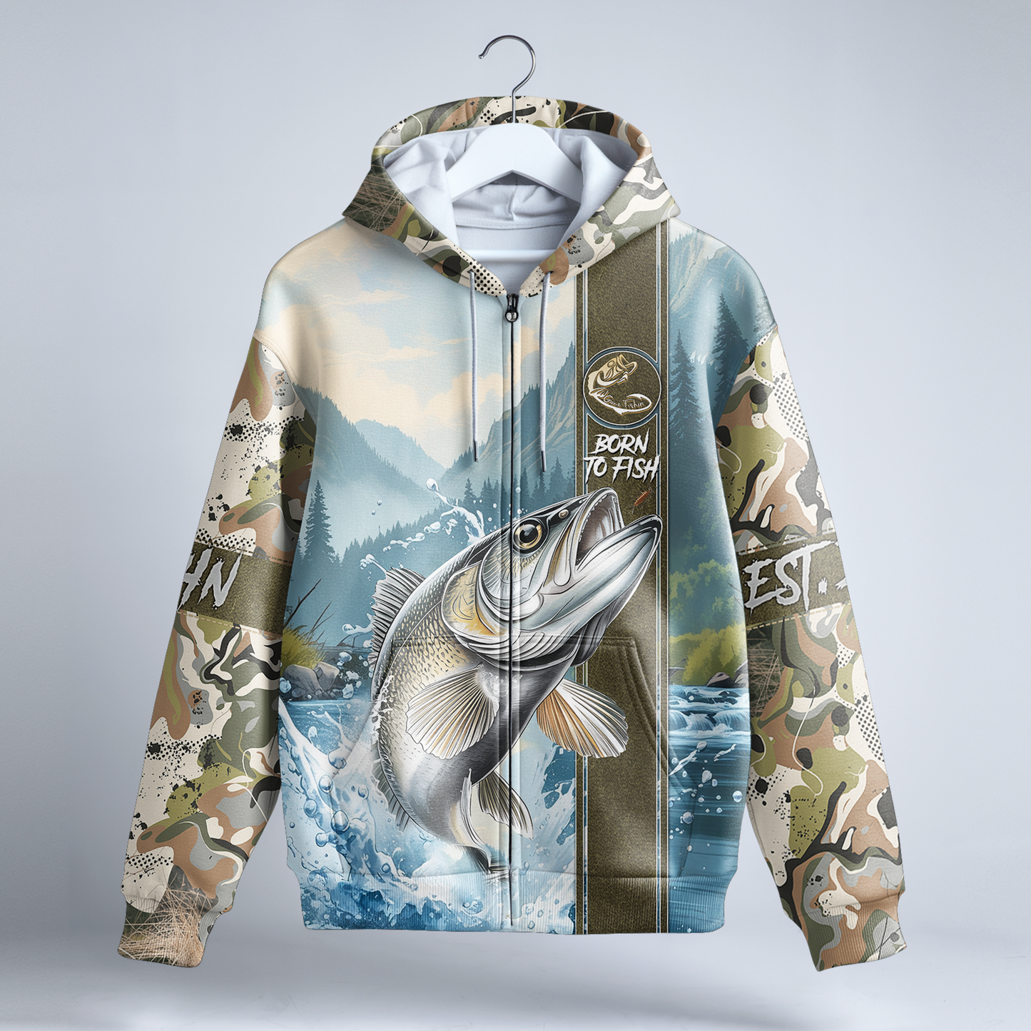 Walleye Warrior Personalized Zip Hoodie
